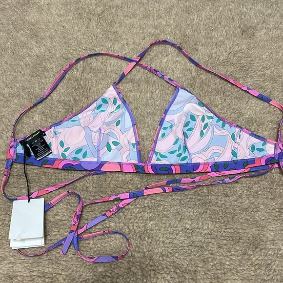 Isabel Marant Pink Purple Triangle Bikini Swimsuit Top New size 10 Retails $185 - Picture 5 of 6